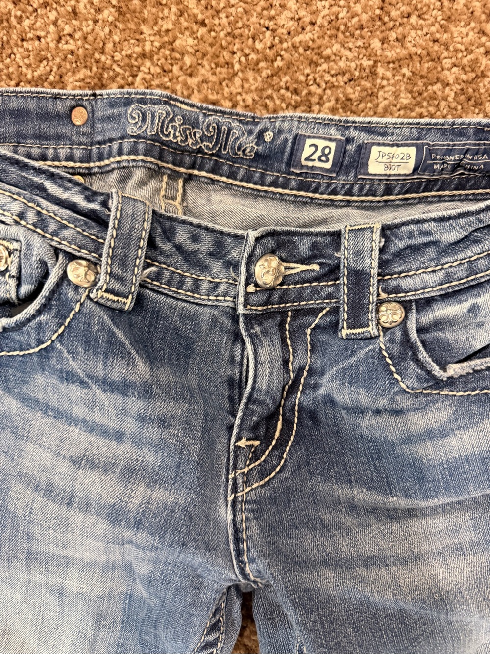 Miss Me Light Blue Straight Leg Denim Jeans